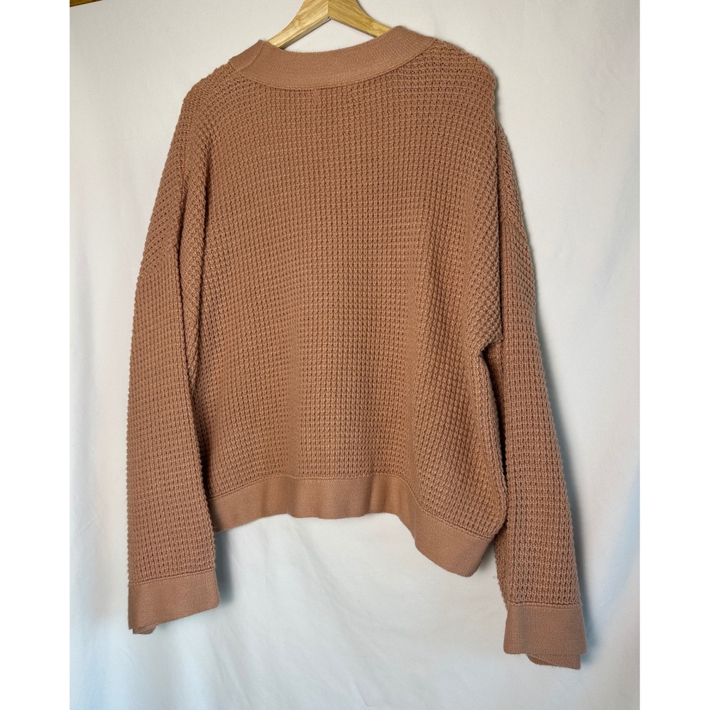 Pink Lily Waffle Knit Bell Sleeve‎ Sweater Pullover Women's Size L Pink - Picture 2 of 7